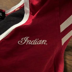 Indian Motorcycle tee v neck shirt excellent condition size large
